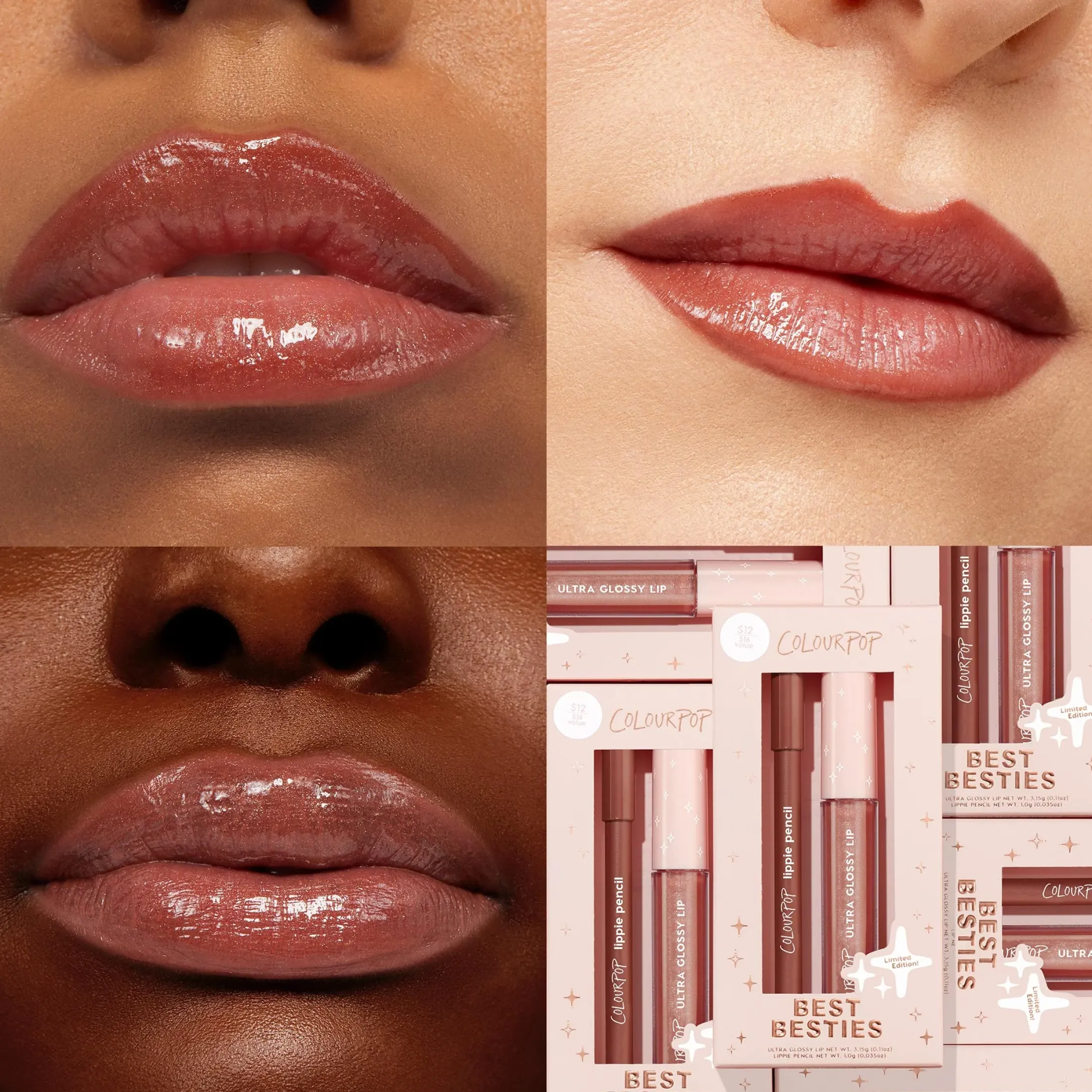 ColourPop Lip Gloss & Lip Oil|Lip Sets*Best Besties Lip Pencil & Lip Gloss Set