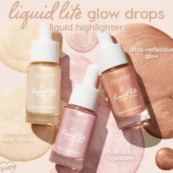ColourPop Bronzer & Highlighter*Liquid Lite Glow Drops Face + Body Highlighter Sun O' Clock