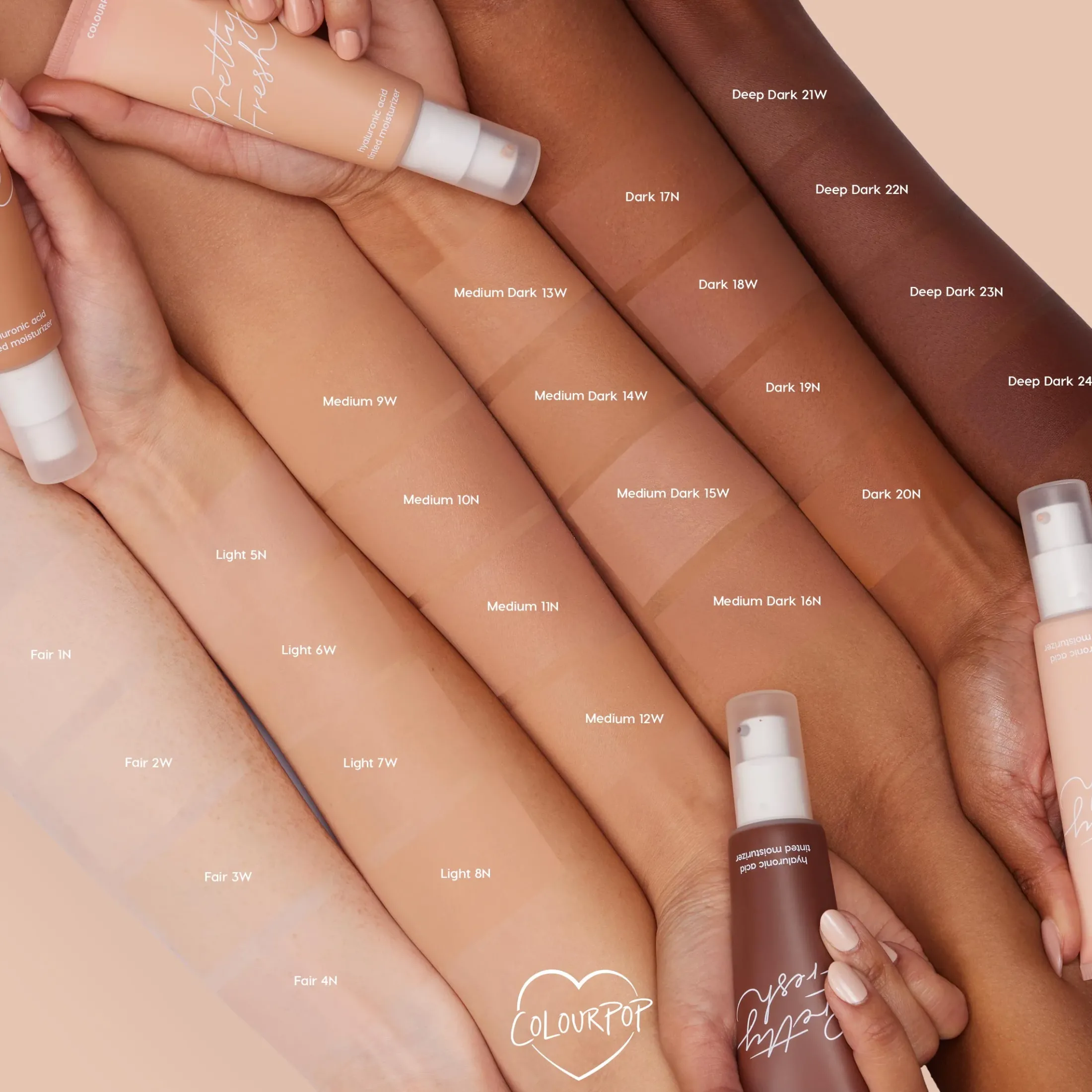 ColourPop Complexion*Pretty Fresh Hyaluronic Acid Tinted Moisturizer Oil-Free Tinted Moisturizer Medium 10 N