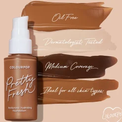 ColourPop Complexion*Pretty Fresh Hyaluronic Acid Hydrating Foundation Medium-Coverage Liquid Foundation Medium Dark 120 W