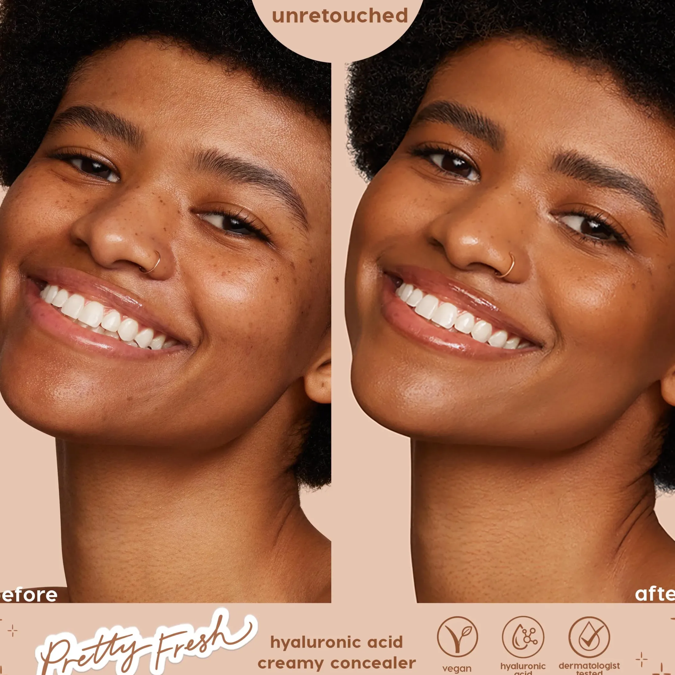 ColourPop Complexion*Pretty Fresh Hyaluronic Creamy Concealer Hydrating Liquid Concealer Medium Dark 120 W