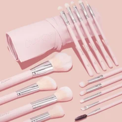 ColourPop Eye & Brow Brushes|Face Brushes*Smoke 'N Roses Brush Roll Face & Eye Brush Set