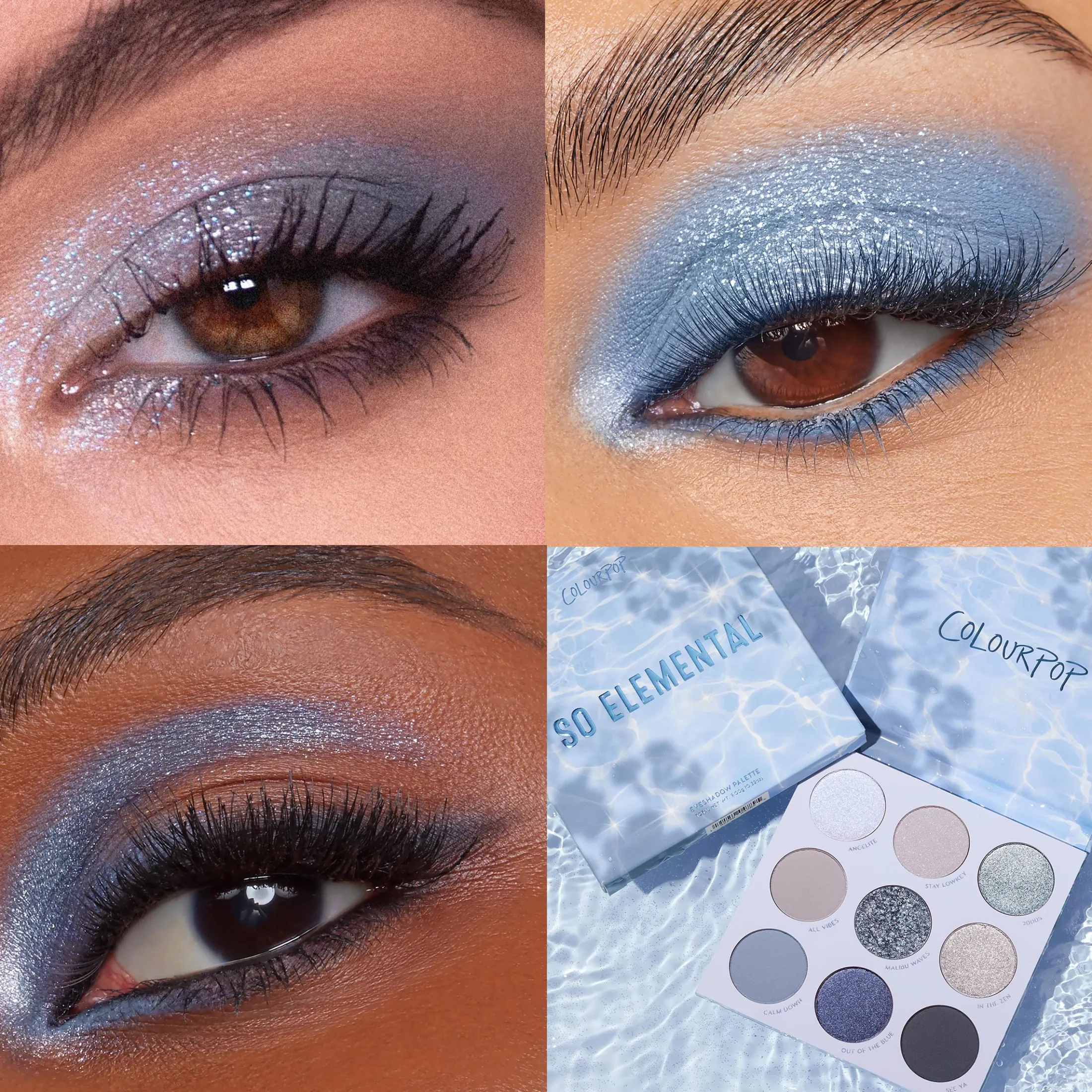 ColourPop Monochromatic Palettes|Colorful Palettes*So Elemental Cool-Tone Shadow Palette