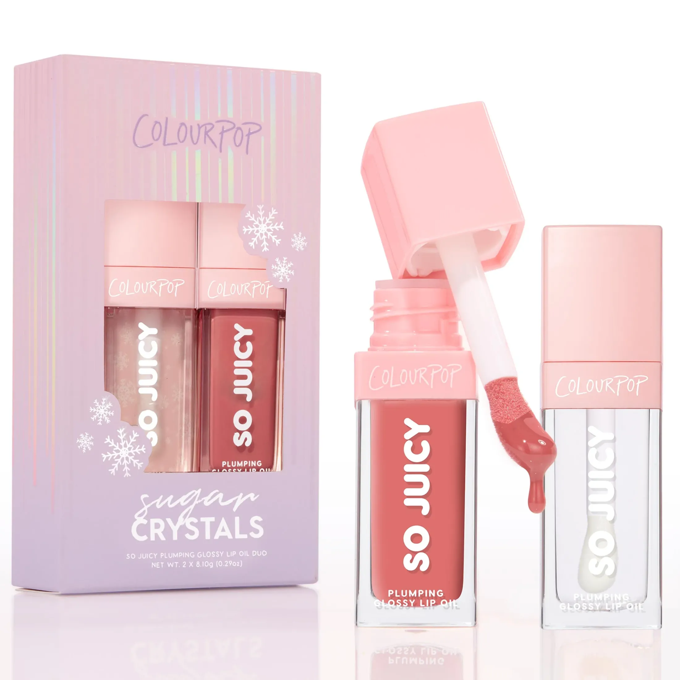 ColourPop Lip Gloss & Lip Oil|Lip Sets*Sugar Crystals Plumping glossy lip oil kit