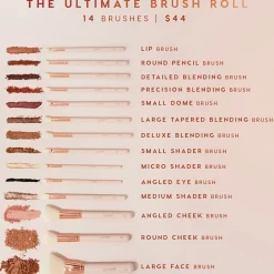 ColourPop Eye & Brow Brushes|Face Brushes*Ultimate Brush Roll Face & Eye Brush Set
